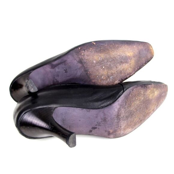 VTG Lisa Nadin BLACK GENUINE LEATHER 2.5" HEEL POINTED TOE CLASSIC SHOES Sz 36/6 - Picture 11 of 13